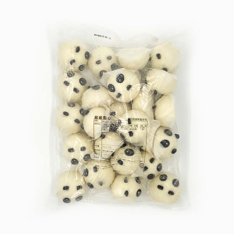 【冷凍便】熊猫形豆沙包 50g×25個｜饅頭
